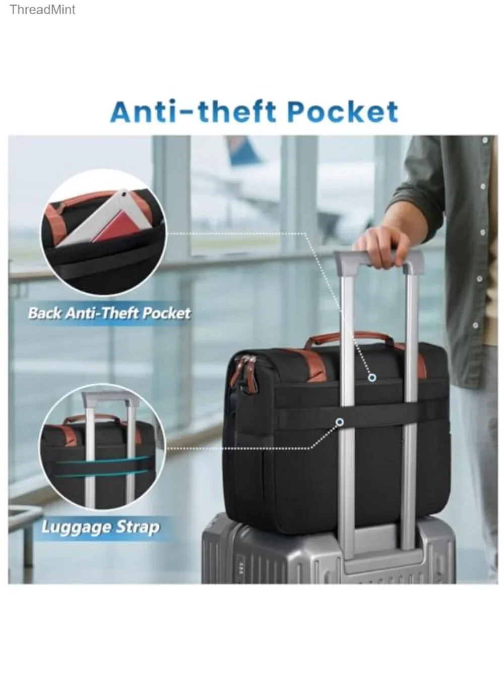 MATEIN Messenger Bag with USB Charging Port, 15.6 inch Laptop Bag